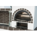 Garden barbeque composition with grey firebrick, cyclotherm wood-oven, cooking hob and sink- bench