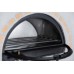 Garden barbeque grill, cyclotherm wood-oven and chimney 2 in 1 with black-grey firebrick